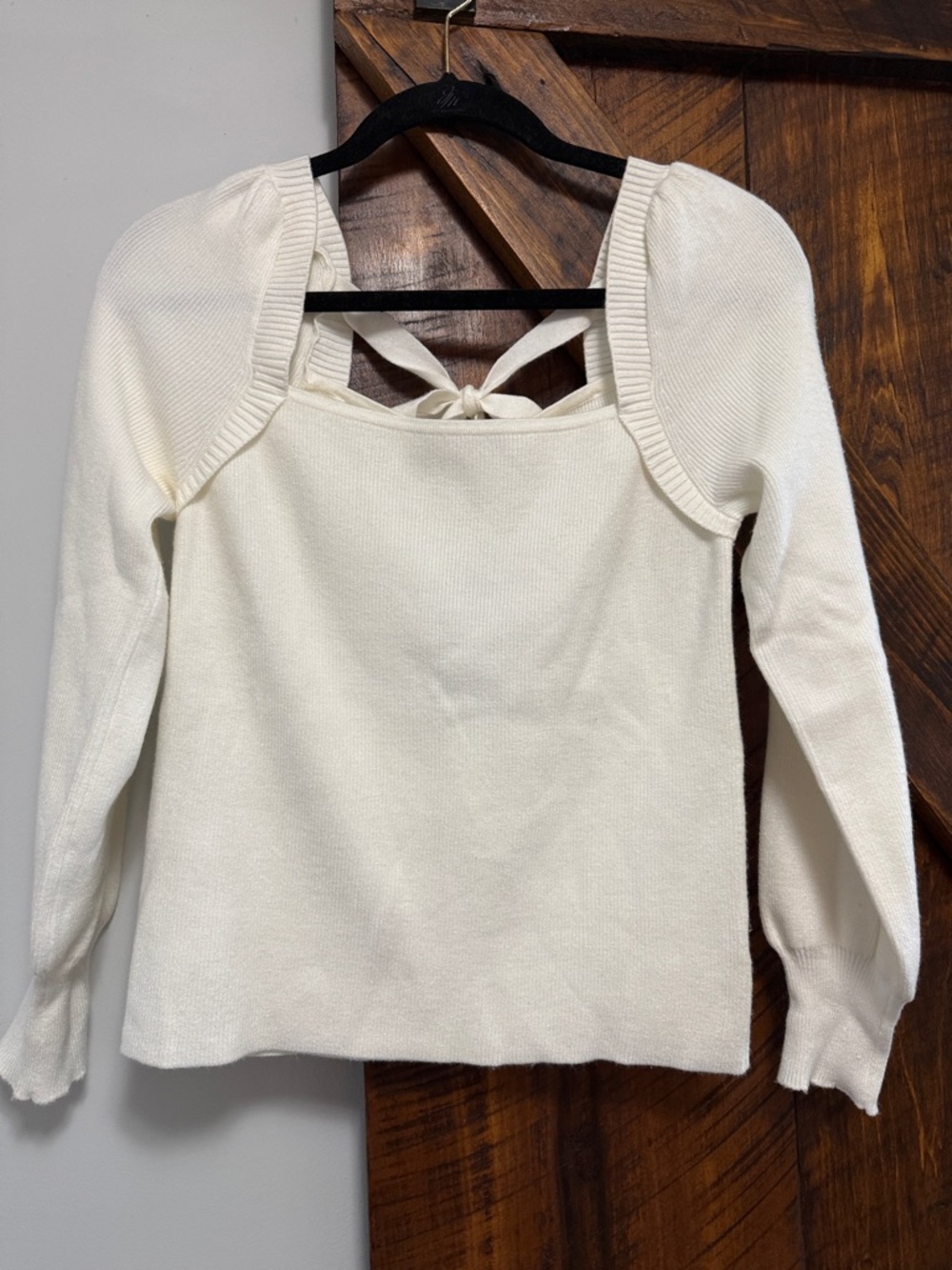 ZNWT ZSupply Cream Scoop Neck Sweater with Back Tie